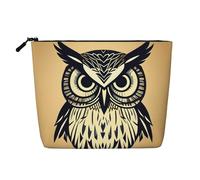 HTTUP Cute Owl Print Business Trip Essential Single-layer Makeup Bag Zippered Pouch Women Large Capacity, Black, One Size
