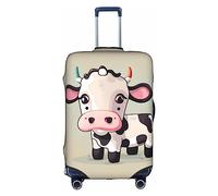 Httup Cute White Cow Print Practical Elastic Washable Travel Luggage Cover with Concealed Zipper for Suitcases, White, S
