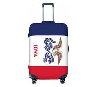 HTTUP Iowa State Flag Print Universal Luggage Protector Travel Luggage, Black/White, M