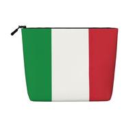 HTTUP Italian flag Print Business Trip Essential Single-layer Makeup Bag Zippered Pouch Women Large Capacity, Black, One Size