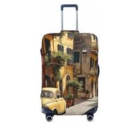HTTUP Italian Street Print Elastic Washable Baggage Protector Universal Suitcase Cover Travel Luggage Cover, Black, XL