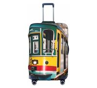 HTTUP lisbon tram Print Practical Elastic Washable Travel Luggage Cover with Concealed Zipper for Suitcases, White, S