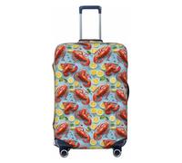 HTTUP - Lobster Lemon Print Travel Luggage Protector, Black/White, X-Large