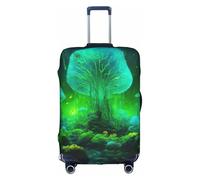 Httup Magic Mushroom Print Practical Elastic Washable Travel Luggage Cover with Concealed Zipper for Suitcases, White, XL