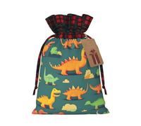 HTTUP Many Small Dinosaur Printing Christmas Drawstring Eco-Friendly Gift Bag For Holiday Party Birthday Wrapping Need