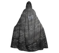 HTTUP Math Symbols Pattern Print Adults With Fits Halloween Full Length Cloak Unisex Medieval Cosplay Costume