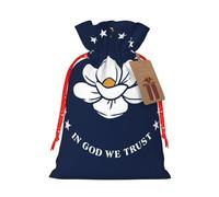 HTTUP Mississippi State Flag Printing Christmas Drawstring Gift Bags Festive Present Xmas Sack With Party Packaging