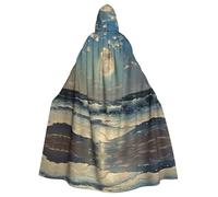 HTTUP Moon And Sea Print Adults With Fits Halloween Full Length Cloak Unisex Medieval Cosplay Costume