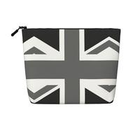HTTUP National Flag of The United Kingdom Print Business Trip Essential Single-layer Makeup Bag Zippered Pouch Women Large Capacity, Black, One Size, Black, One Size