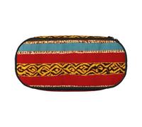 HTTUP Native American Pattern Print Stylish Unique Large Capacity Unisex Pencil Bag Zipper Office Travel Makeup Storage