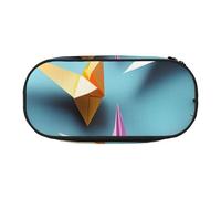 HTTUP Origami Paper Cranes Print Stylish Unique Large Capacity Unisex Pencil Bag Zipper Office Travel Makeup Storage