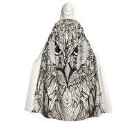 HTTUP Owls Birds Print Adults With Fits Halloween Full Length Cloak Unisex Medieval Cosplay Costume