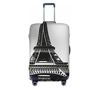 HTTUP - Paris Eiffel Tower Universal Travel Luggage Cover Black, Black/White, G
