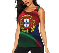 HTTUP Portuguese Flag Print Functionality Tank Tops Trendy Summer Workout Gym Fishing Camping Outdoor Fitness, Black, S