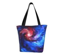HTTUP Red blue galaxy Print Lightweight Summer Shoulder Bag Travel Beach Work Casual Use Functional Pockets