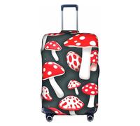 HTTUP Red White Mushroom Print Practical Elastic Washable Travel Luggage Cover with Concealed Zipper for Suitcases, White, Medium