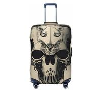 HTTUP Runner Bull Skull Print Universal Luggage Protector for Travel Suitcase, Black/White, G