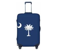 HTTUP - South Carolina Flag Print Universal Travel Luggage Cover, Black/White, M
