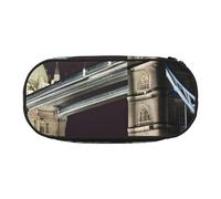 HTTUP Tower Bridge in London Print Stylish Unique Large Capacity Unisex Pencil Bag Zipper Office Travel Makeup Storage
