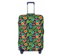 HTTUP - Tropical Plants Print Universal Travel Luggage Cover, Black/White, G