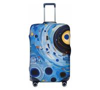 HTTUP - Universal Travel Luggage Cover Retro Abstract Print Elastic Washable Blue, Black/White, G