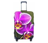 HTTUP - Universal Travel Luggage Cover with Orchid and Flower Print, Black/White, CH