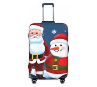 HTTUP - Universal Travel Luggage Cover with Santa Claus and Snowman Print, Black/White, CH