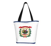 HTTUP West Virginia state flag Print Lightweight Summer Shoulder Bag Travel Beach Work Casual Use Functional Pockets