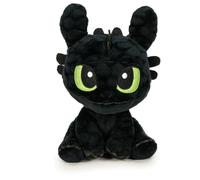 HTTYD Dragon - Black Night Dragon Inspired by Toothless - Cuddly Toy & Stuffed Toy - Various Models & Sizes - Soft Plush Toy for Kids & Fans (Open Eyes 30 cm)