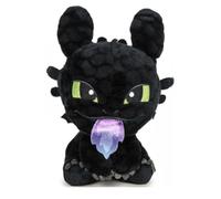 HTTYD Dragon - Black Night Dragon Inspired by Toothless - Cuddly Toy & Stuffed Toy - Various Models & Sizes - Soft Plush Toy for Kids & Fans (Fire Breathing 30 cm)