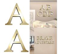 HTU 20cm 3D Wall Decals Acrylic English Letters Wall Stickers for Home Decor (D)