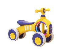 HTU 4 Wheel Children Balance Bike Kids Balance Car with Music & Light Push Along Walking Vehicle Without Pedals for 1-3 Years Baby