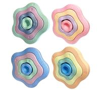 HTU 4Pcs Balance Training Stackable Stepping Stones for Baby Gifts (Green)