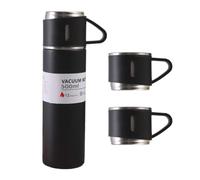 HTU 500ML Vacuum Insulated Bottle Water Flask with 3 Cups Thermal Water Cup Stainless Steel Last for 6-12H for Office Business