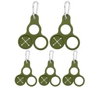 HTU 5Pcs Silicone Water Bottle Buckle Drink Bottle Holder Hook 3 Holes Water Bottle Hanging Buckle Multifunctional for Hiking Climbing
