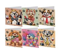 HTU 6Pcs 5D DIY Diamond Drawing Holiday Card Diamond Painting Christmas Cards Diamond Painting Tools Rhinestone Painting Card Kit for Family Friends Gift