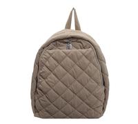 HTU Backpack for Women Men Quilted Bookbag Nylon Adjustable Strap Laptop Backpack Zipper Rucksack Travel Daypack (Khaki)