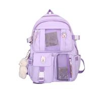 HTU Backpack Lightweight Rucksack Travel Daypack Casual Daypack with Handle Cute Aesthetic Backpack with Multi Pockets for Gift (Purple)