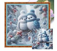 HTU Birds Full 11CT DIY Stamped Cross Stitch Kits 40x40cm for Adults Home Decor (A) (Bird A)
