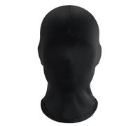 HTU Black No Hole Full Face Cover Hat Breathable Ice Silk Fabric Headgear Elastic Full Head Hood Sun Protection Face Mask Women Men Role Play Costume