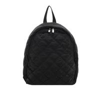 HTU Bookbag for Women Men Quilted Bag Nylon Adjustable Strap Laptop Backpack Zipper Rucksack Travel Daypack (Black)