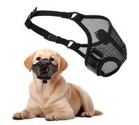 HTU Breathable Mesh Dog Muzzle for Small Medium Dogs-Anti-Biting Anti-Licking Adjustable Soft Muzzle for Dog Walking, Vet Visit, Grooming, Prevents Scavenging-S-Black