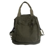 HTU Canvas Backpack Vintage Commuting School Bag Solid Color Travel Backpack Aesthetic Hippie Y2K Backpack for Women and Girls