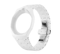 HTU Ceramic Case Band Mod Kit, Change To Wristwatch Biomaterials Watch Case Strap for Men Women Watches Replacement Accessories-White