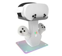 HTU Charging Dock Fit for Meta Quests 3S/Quest 3 VR Headset & Controllers Charging Stand Charging Stand VR Charging Station