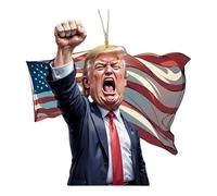 HTU Christmas Donald Ornaments 2024, 2D Acrylic Trump Ornaments Funny Trump Christmas Ornament, Trump Pendant for Car Rear View Mirror