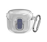 HTU Clear Case Cover Protective Sleeve Anti-drop Waterproof with Carabiner Protective Cover Shockproof Hard PC for JBL Tune Flex 2023 Wireless Earbuds
