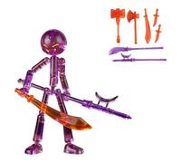 HTU Collectable Posable Stickman Invincible Action Figures Set, Multi-jointed Stickman Collectable Action Figure Set, Movable Stickmans Actions Figures-H