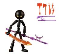 HTU Collectable Posable Stickman Invincible Action Figures Set, Multi-jointed Stickman Collectable Action Figure Set, Movable Stickmans Actions Figures-D