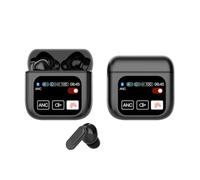 HTU -Compatible 5.4 Headphones HD Touch Screen HiFi Stereo Headphones ANC+ENC Noise Cancelling Digital Display Earbuds Long Battery Life for Outdoor Sport